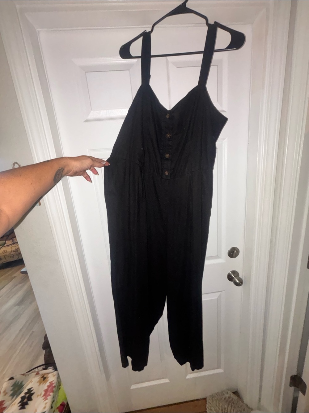 Old Navy Black Button-Front Sleeveless Jumpsuit